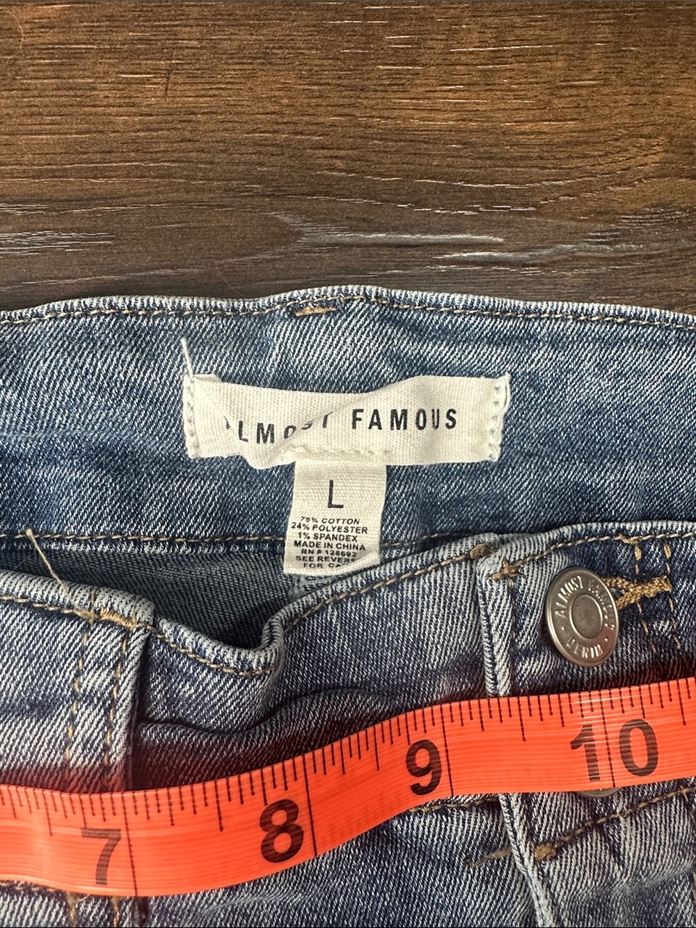 Almost Famous Light Blue Denim Mini Skirt with Button Detail c24 - Picture 3 of 4